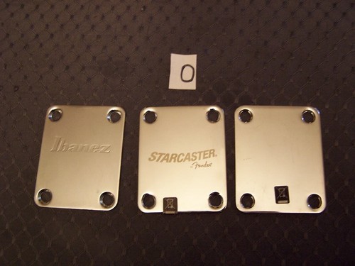 3 GUITAR NECK PLATES IBANEZ & Starcaster & Chrome #O ON SALE FREE SHIP
