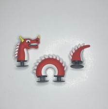 Red Sea Water Dragon 3-D Shoe Charms Set Crocs Colorful Design Jibbitz Mythical