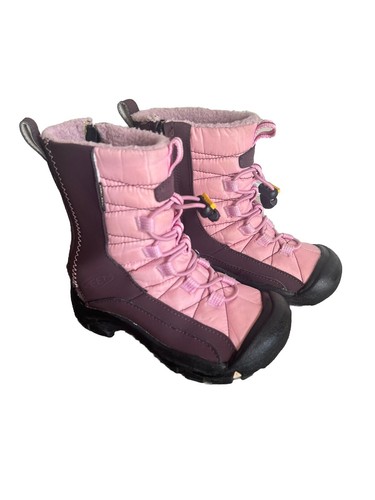 Keen Big Girls Boots Winter Snow Pink Purple Waterproof Insulated EU 29 US 11
