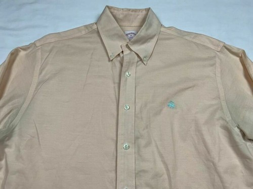 Brooks Brothers 346 camicia uomo media arancione chiaro L/S con bottoni B3 - Foto 5 di 11