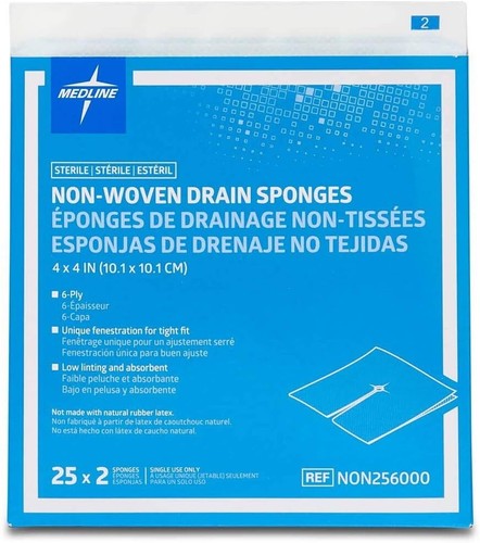 Medline Avant Gaze Vlies steriler Schwamm, 4"x4", 6-lagig, Schachtel mit 50 - NICHT 256000 - Bild 4 von 4