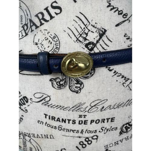 Vintage Dooney & Bourke Dark Blue Belt with gold Buckle  - Picture 2 of 10
