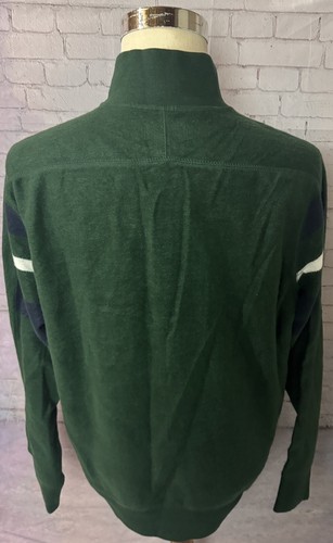 Chaps 3 Button Pullover Sweater Green Striped Men’s Size Large NWT - Picture 4 of 8