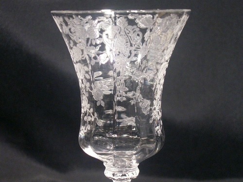 Cambridge Glass Rose Point Wine Glasses Stem 3500 Set of 4 - Picture 7 of 12