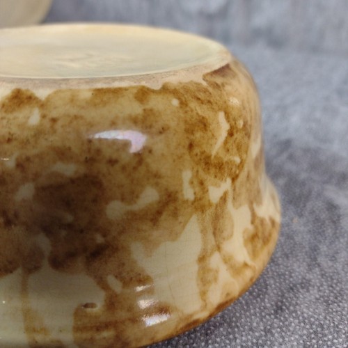 Vintage Brown Ceramic Spongeware Bowl Cereal Soup Unmarked 5" Wide 2" Tall - Picture 7 of 10