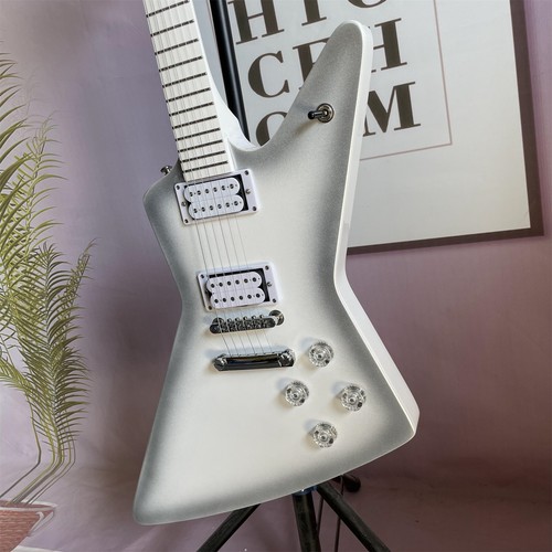 Guitarra Eléctrica Brendon SmalL Explorer Personalizada Pastilla HH Parte Cromada Envío Rápido - Imagen 3 de 9