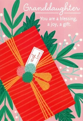 Sincere MERRY CHRISTMAS Card FOR GRANDDAUGHTER Joy, Gift, by Hallmark + Envelope