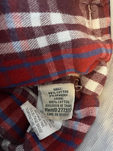 DE COLECCIÓN L.L. Pantalones Bean para mujer 10 franela forrados caqui rojos a cuadros vintage raros - Imagen 9 de 11