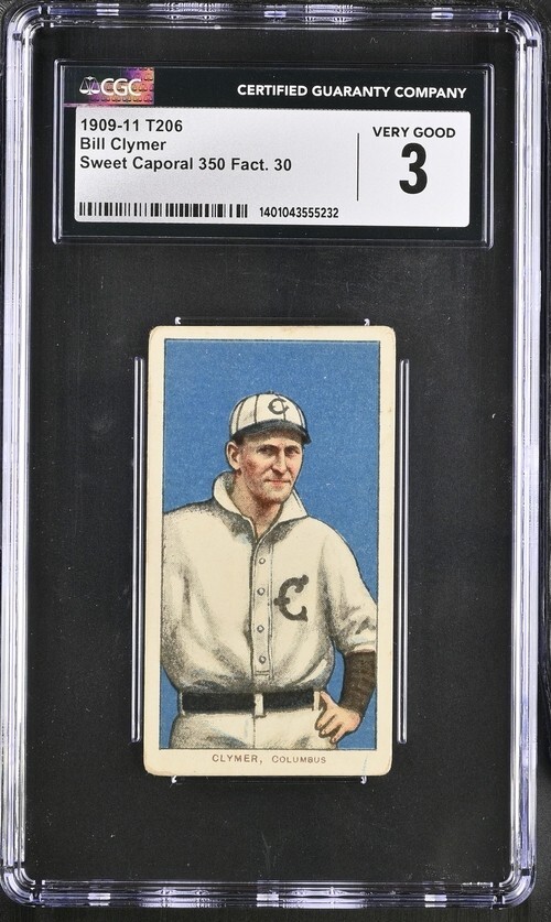 1909 T206 BILL CLYMER PIEDMONT 150 CGC 3: VERY GOOD   1232