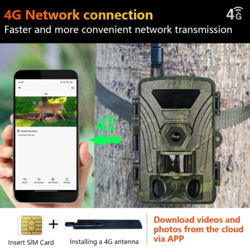 Cámara de sendero celular 4G dispositivo de visión nocturna cámara infrarroja cámara de caza 4K - Imagen 4 de 17