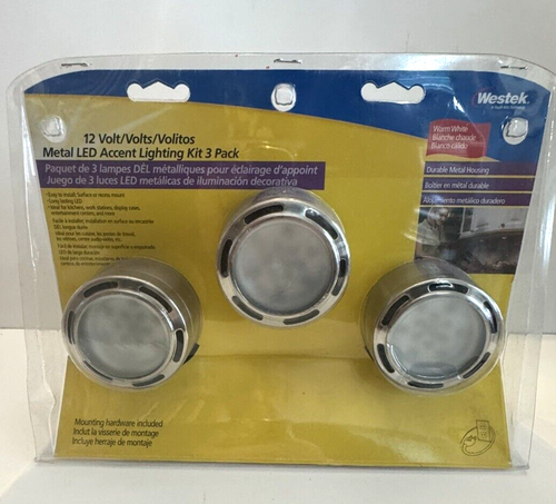 Westek Metal LED Accent Lighting kit 3 Pack 12 Volt w/mounting hardware - Picture 3 of 7