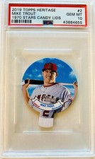 2019 Topps Heritage Mike Trout Die-Cut 1970 Baseball Stars Candy Lids PSA 10 💎