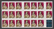 Scott #3244a Christmas Madonna & Child Booklet Pane of 20 MNH 1998