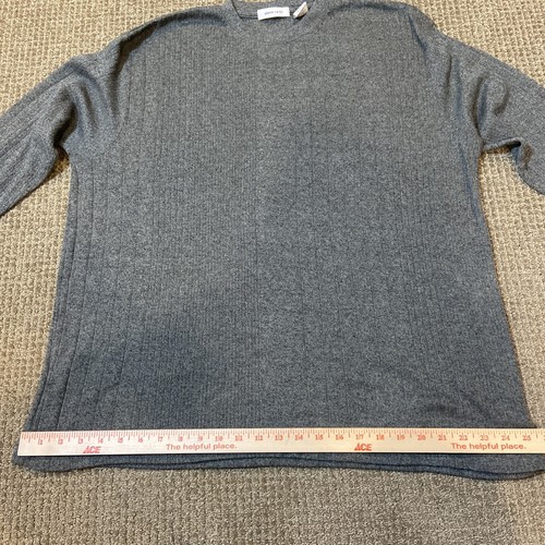 PIERRE CARDIN Mens Sweater Ribbed Crew Neck Gray Large - Picture 9 of 9