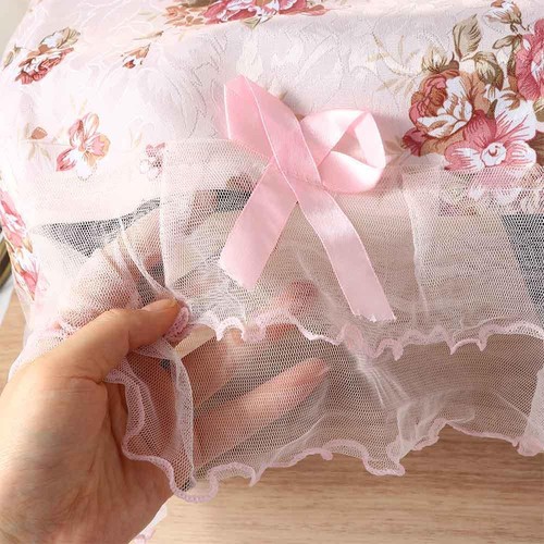 Dust-proof Lace Table Cloths Rectangular Table Cover Pink Flower Decoration - Picture 4 of 7
