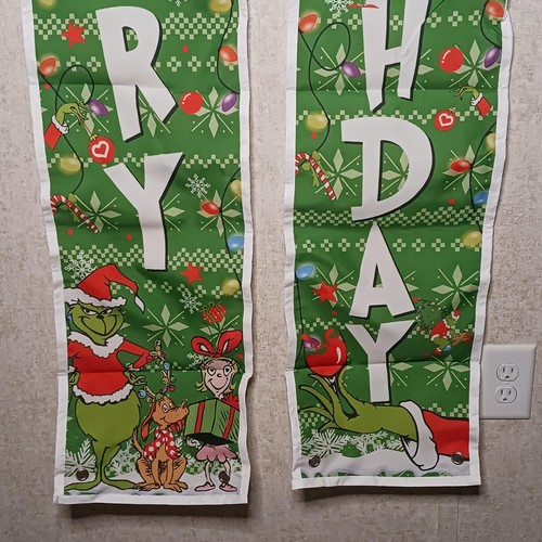 How The Grinch Stole Christmas Banner Party Decoration Grinch Merry Birthday New - Picture 4 of 5