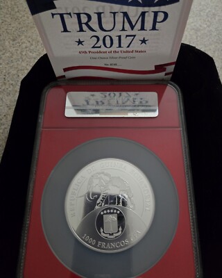 MAGA NGC PF-70 2017 EQ GUNIEA S1000F FRANCS .999 SILVER TRUMP
