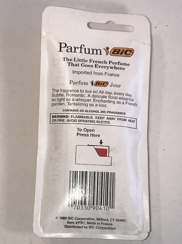 Flick My Bic Parfume Jour France 1/4oz Perfume Sealed on Card - Picture 2 of 4