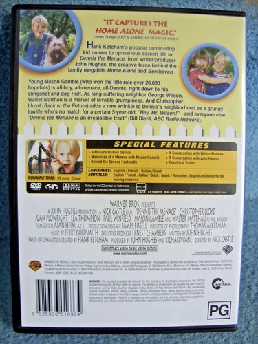 Dennis The Menace DVD 1993 Film Movie Walter Matthau Joan Plowright Lea Thompson - Picture 2 of 3