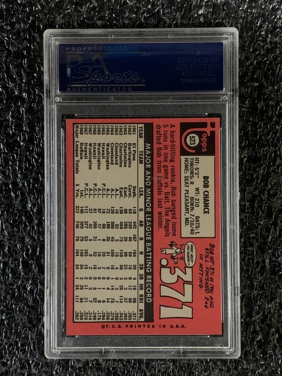 1969 Topps Baseball #523 Bob Chance PSA 8 | eBay