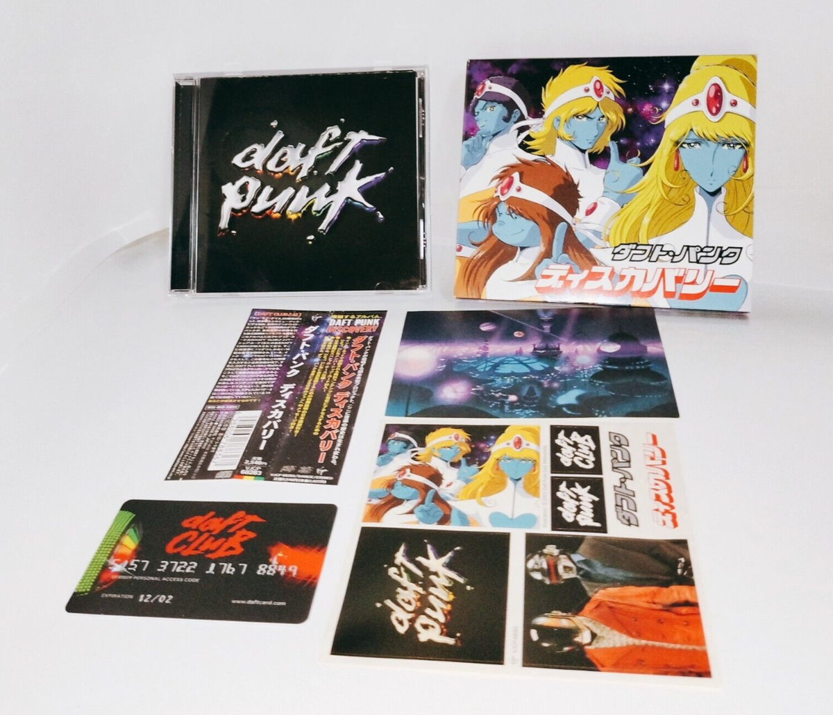 Daft Punk Discovery Japan limited Music CD Slipcase, 2 Stickers, Card, OBI Japan Daft Punk Discovery Japan limited Music CD Slipcase, 2 Stickers, Card, OBI Japan