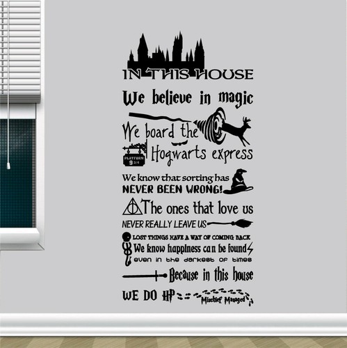 Harry Potter Themed In This House We Do Magic Quote Vinyl Wall Art Sticker  - Picture 1 of 2