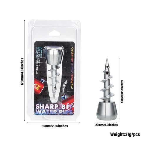 Cabezal de pipa de agua para botella de bebidas tazón de tabaco cuenco cachimba en forma de tornillo de metal - Imagen 3 de 10