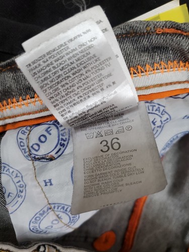 DOF Jeans Mens 36 Black Denim Pants Factory Faded Big Stitch Premium Nice NWT - Picture 18 of 24