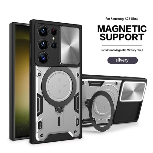 For Samsung S24 S23 S22 Ultra Armor Magnetic Slide Camera Ring Holder Case Cover - Picture 18 of 19