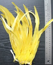 25 pcs 10-12" long Bright Yellow Dyed Rooster COQUE tail Feathers for crafting