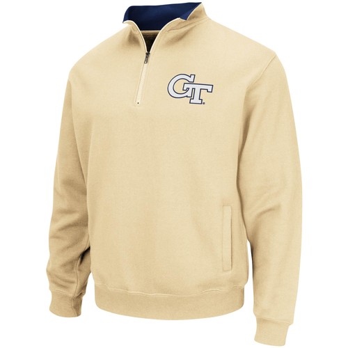 Men's Colosseum Gold Georgia Tech Yellow Jackets Tortugas Logo Quarter-Zip - Picture 2 of 3