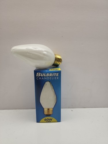 Bulbrite 60F15AWH 60W Fiesta Stil Kronleuchter Glühbirne, Standardsockel, weiß - Bild 1 von 2