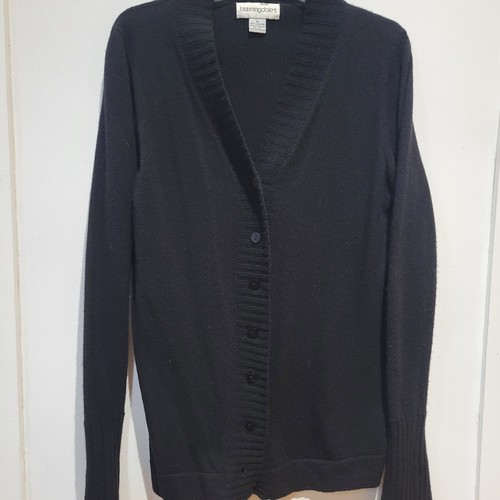 Bloomingdales 100% Kaschmir Pullover schwarz Strickjacke Knopfleiste Größe M - Bild 3 von 9