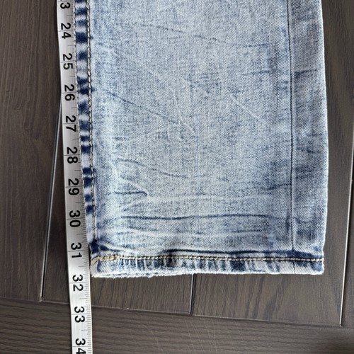 Pantalones de mezclilla rectos Salvage Supply Co Mayhem 31x32 azul lavado elástico premium - Imagen 4 de 15