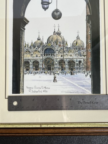 Venezia Piazza San Marco Zacharias Art Print Signed Limited Framed Numbered - Picture 11 of 11