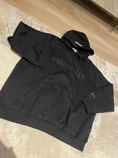 Essentials Fear of God Mens Black Hoodie - XL