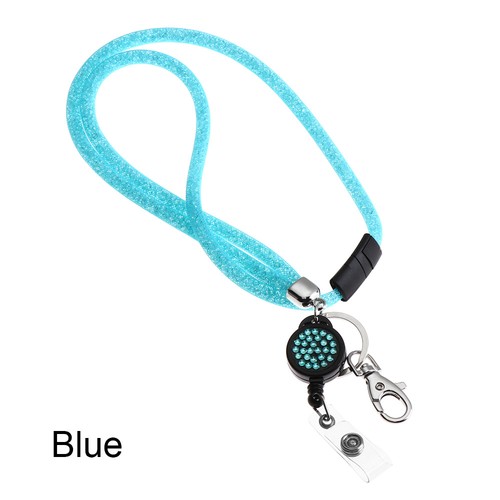 Supplies ID Card Holder Bling Crystal Lanyard Neck Strap Clip Hanging Rope - Photo 17 sur 19