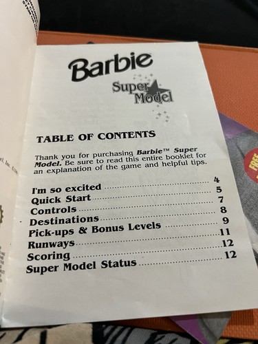 Barbie : Super Model (Super Nintendo, 1993) SNES W/Manual & Box - Picture 8 of 14