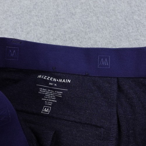 Mizzen Main Mens 38W Blue Heather Performance Golf Shorts Lightweight Stretch - Picture 2 of 5