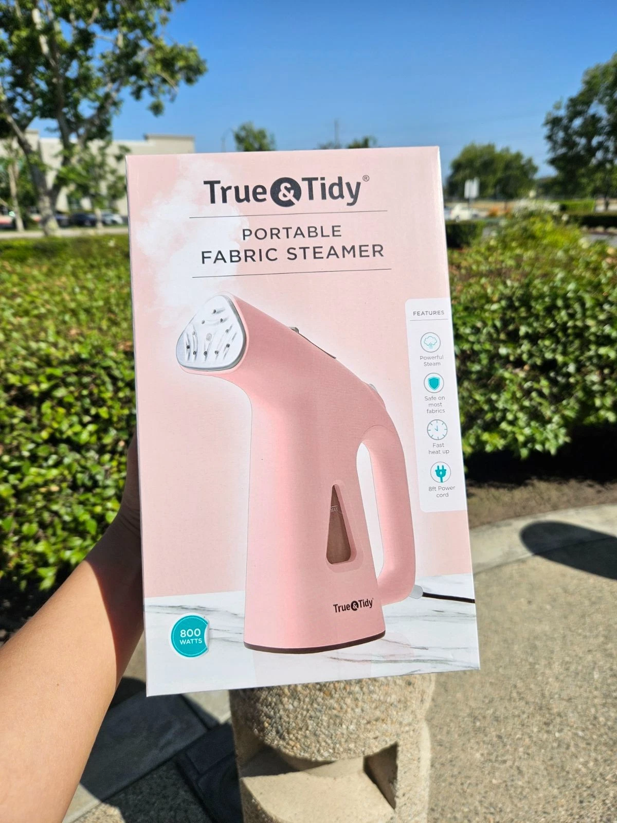 True & Tidy Pink Handheld Steamer
