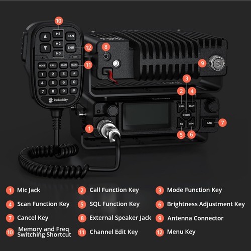 Radioddity DB40-G GMRS Mobile Radio 40W Repeater Capable 199 Channels BRAND NEW - Picture 2 of 7