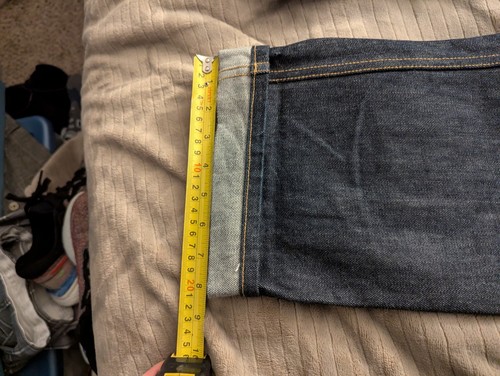 Abel Brown Men's Vintage Straight Dark Selvedge Jeans Casual Denim Pants 38 - Picture 7 of 7