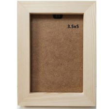 3.5x5 Picture Frame Wood. No Paint. Protection Panel Plastic Material. Suitab...