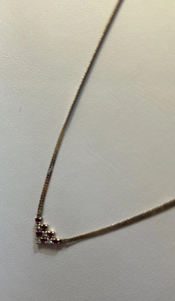 Gorgeous Designer-signed Diamond and Ruby Chevron… - image 1