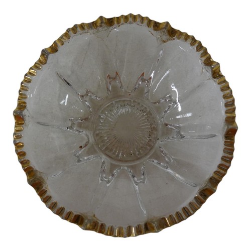 Early American Pressed Glass Lot 6 Gold Trimmed Sawtooth 5" Berry Dessert Bowls - Picture 9 of 20