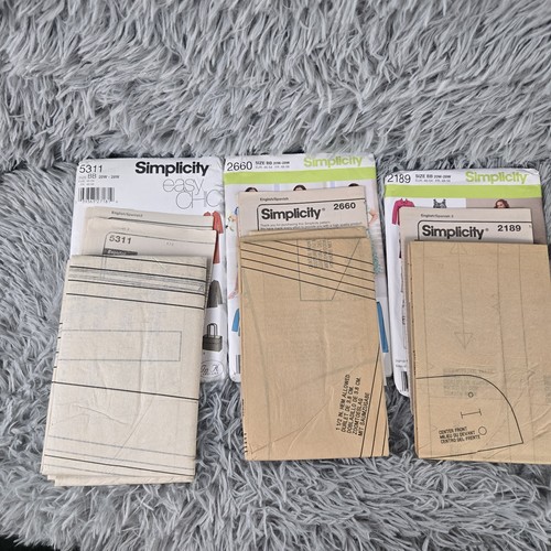 Lot Of 3 Simplicity 5311,2660,2189 Tops,Pants, Dress BB 20W-28W Sewing Pattern - Picture 2 of 3