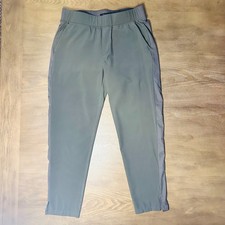 Quince Women Gray Jogger Pants Elastic Waist Side Stripe Size S Athleisure NEW
