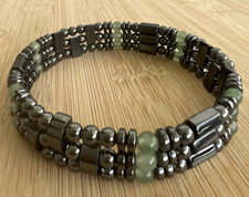 Handmade Natural Therapy Magnetic Hematite Bracelet Stretch Men s Women s3 Rows