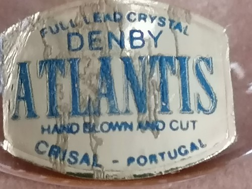 Denby Atlantis Full Lead Crystal Sherry Port Glasses x2 Portugal Hand Blown +Cut - Picture 6 of 6