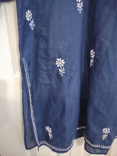 Allegra Luca dunkelblau bestickt Kurta Tunika Kleid bestickt M - Bild 4 von 5